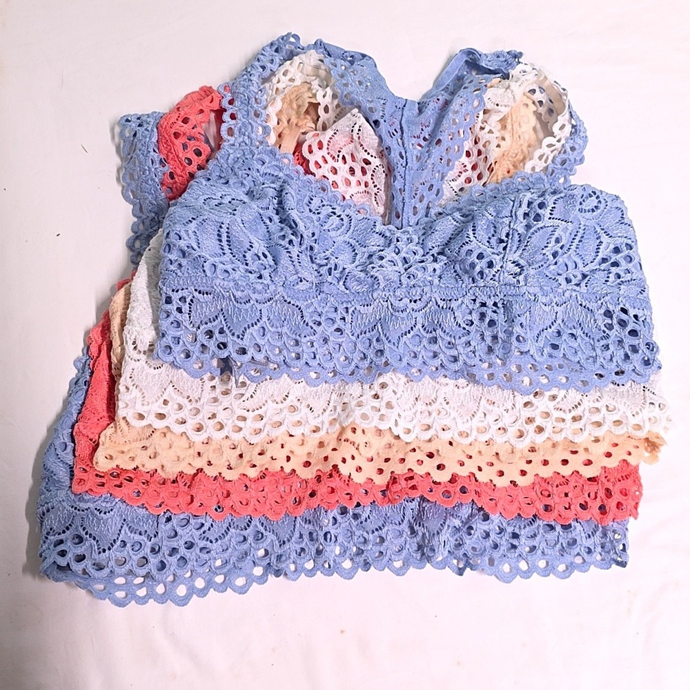 Aerie Aeropostale Bralette Bundle Women Large Multicolor Lace Racerback 5pc